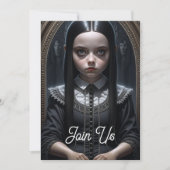 Invitation Fille gothique Fête d'Halloween (Devant)