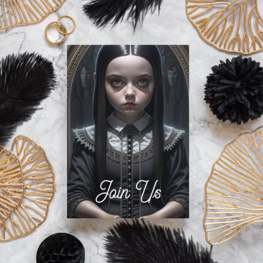 Invitation Fille gothique Fête d'Halloween