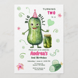 Invitation Fille Gros Cornichon Dill Anniversaire Tout Âge