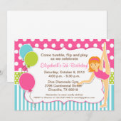 Invitation Fille gymnastique avec les cheveux rouges (Devant / Derrière)