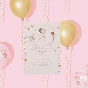 Invitation Fille Gymnastique Tumble & Twirl Anniversaire