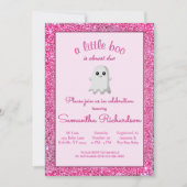 Invitation Fille Halloween Baby shower mignon Fantôme Petit B (Devant)