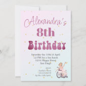 Invitation Fille handicapée Ballerina Anniversaire rose (Dos)