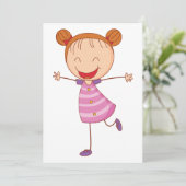 Invitation Fille heureuse (Debout devant)