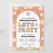 Invitation Fille Hippie de marguerites super (Devant)