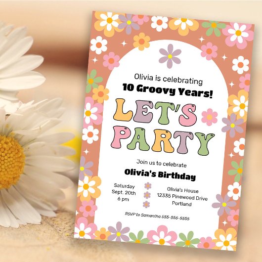 Invitation Fille Hippie de marguerites super