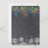 Invitation Fille Hiver Chaîne Lumières Flammes de neige Chalk (Dos)