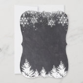 Invitation Fille Hiver Flammes de neige Chalkboard Baptême (Dos)