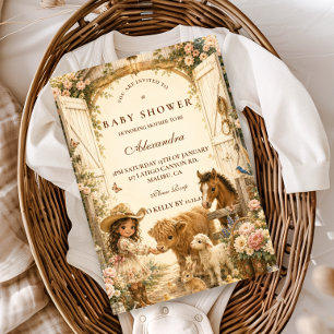 Invitation Fille intemporelle Western Boho Baby Shower
