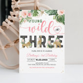 Invitation Fille Jeune sauvage et trois Anniversaire