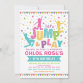 Invitation Fille Jump Anniversaire Fête Bounce House Trampoli (Devant)