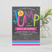 Invitation Fille Jump Anniversaire Table Ronde Rose violet (Debout devant)