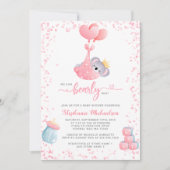 Invitation Fille Koala Ours avec Baby shower de demande de ré (Devant)