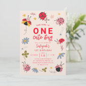 Invitation Fille Ladybug Un An Anniversaire (Debout devant)