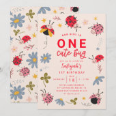 Invitation Fille Ladybug Un An Anniversaire (Devant / Derrière)