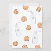 Invitation Fille Lait et cookies Anniversaire rose (Dos)