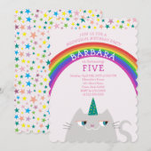 Invitation Fille Licorne Anniversaire (Devant / Derrière)