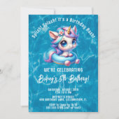 Invitation Fille Licorne Piscine Anniversaire Splish Splash (Devant)