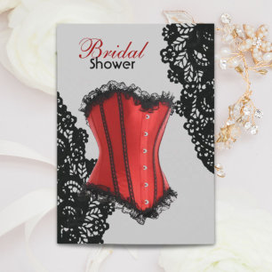 Invitation Fille Lingerie partie corset vintage douche nuptia