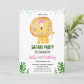 Invitation fille lion pastel (Debout devant)