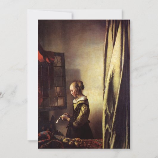 Invitation Fille lisant une lettre (Devant)