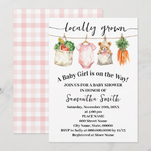 Invitation Fille locale en route Baby Shower