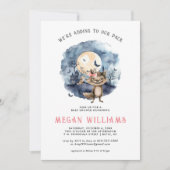 Invitation Fille Loup-Garou | Baby Shower Halloween (Devant)