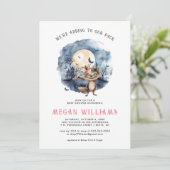 Invitation Fille Loup-Garou | Baby Shower Halloween (Debout devant)