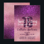 Invitation Fille Magenta Rose Triple Parties scintillant Ombr<br><div class="desc">Cette invitation à fêter un sweet sixteen féminin, moderne et scintillant est parfaite pour la journée spéciale de votre fille adolescente. Il présente un faux imprimé magenta-violet en rose rose dans un dégradé d'ombre à parties scintillant brillant rose vif. C'est chic, élégant, joli, unique et cool ; toutes les qualités...</div>