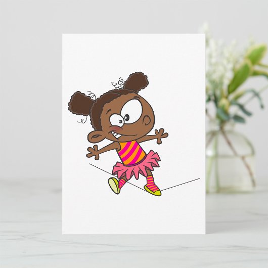 Invitation Fille marchant sur une corde raide