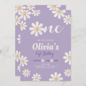 Invitation Fille marguerite (Devant / Derrière)