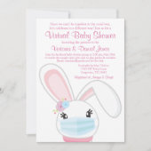 Invitation Fille Masque de Lapin Bébé Shower Virtuel de Bébé (Devant)