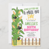 Invitation Fille Maze Corn Anniversaire (Devant)