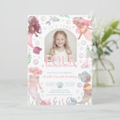 Invitation fille Mermaid modifiable imprimable (Debout devant)