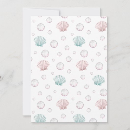 Invitation fille Mermaid modifiable imprimable (Dos)