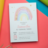 Fille Mignonne Abstrait Arc-en-Ciel Anniversaire T