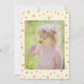 Invitation Fille mignonne Aquarelle Eléphant Floral 1er Anniv (Dos)