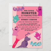 Invitation Fille mignonne Monster lampe de poche Slepover Ann (Devant)