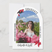Invitation Fille mignonne Red Bows Arch Graduation Celebratio (Devant)
