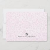 Invitation Fille mignonne rose bébé Clothesline Baby shower d (Dos)