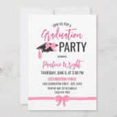 Invitation Fille mignonne rose Bows Photos Célébration de la  (Dos)