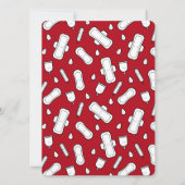 Invitation Fille mignonne Rouge Menstrual Pad Première périod (Dos)