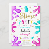 Invitation Fille mignonne Slime fête anniversaire (Devant / Derrière)