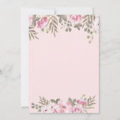 Invitation Fille mignonne, Transport, Baby shower floral (Dos)