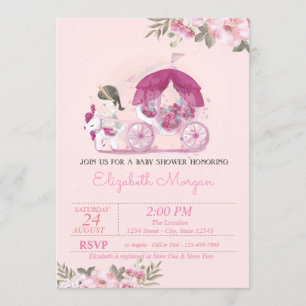 Invitation Fille mignonne, Transport, Baby shower floral