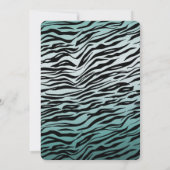 Invitation Fille Mint Ombre Black Zebra Impression (Dos)