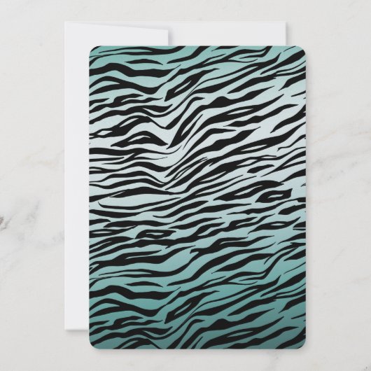 Invitation Fille Mint Ombre Black Zebra Impression (Dos)