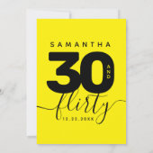 Invitation Fille moderne brillant Jaune 30 et Flirty Annivers (Dos)