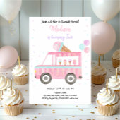 Invitation Fille moderne Cream Camion Anniversaire