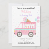 Invitation Fille moderne Cream Camion Anniversaire (Devant)